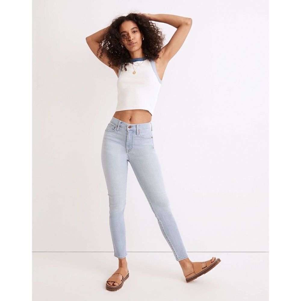 NWT Madewell 10" High-Rise Skinny Jeans in Longton Wash, Size 24